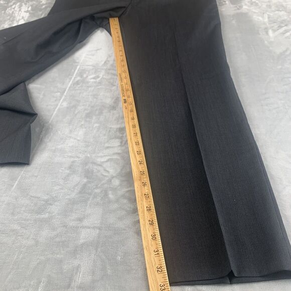 SAKS Fifth Ave‎ Spencer Dress Pants Mens 40R Gray Pinstripe 100% Wool (0491) - Picture 9 of 9